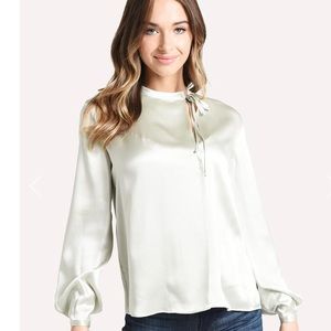 Vince Tie Neck Pop-Over Blouse, 100% Silk Blouse